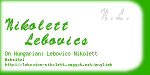 nikolett lebovics business card